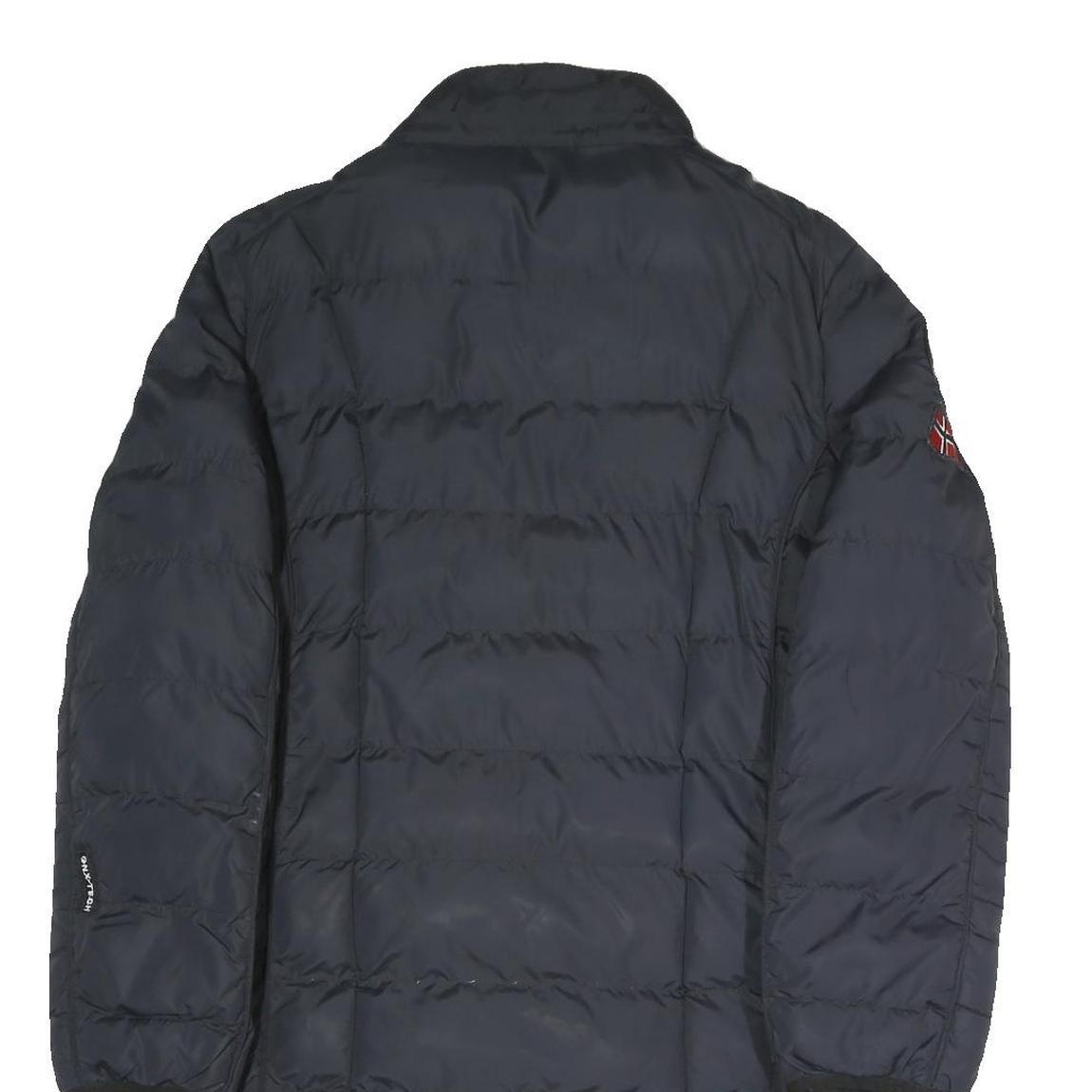 GEOGRAPHICAL NORWAY Womens Navy Blue Long Sleeve Zip Quilted Jacket UK 16