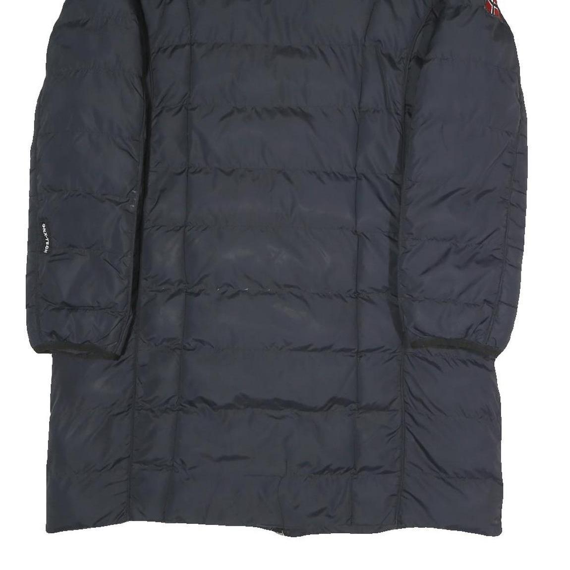 GEOGRAPHICAL NORWAY Womens Navy Blue Long Sleeve Zip Quilted Jacket UK 16