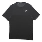 GYMSHARK Mens Black Polyester Fitness Short Sleeve Crew Neck S Performance