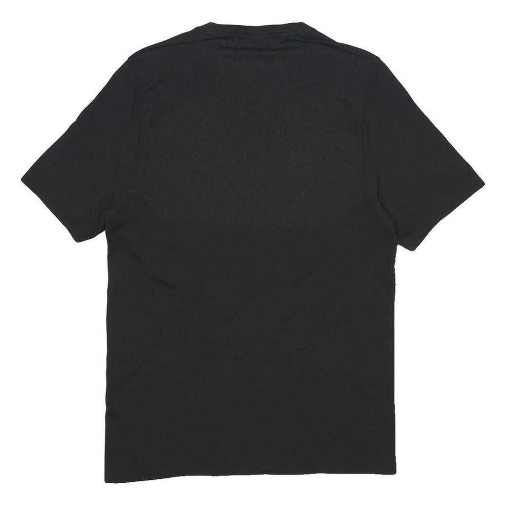 GYMSHARK Mens Black Polyester Fitness Short Sleeve Crew Neck S Performance