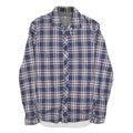 GUESS Mens Blue & Maroon Check Shirt M Cotton Blend Button Collar Casual