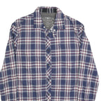 GUESS Mens Blue & Maroon Check Shirt M Cotton Blend Button Collar Casual