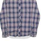 GUESS Mens Blue & Maroon Check Shirt M Cotton Blend Button Collar Casual