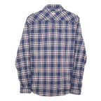 GUESS Mens Blue & Maroon Check Shirt M Cotton Blend Button Collar Casual