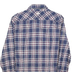 GUESS Mens Blue & Maroon Check Shirt M Cotton Blend Button Collar Casual