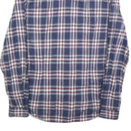 GUESS Mens Blue & Maroon Check Shirt M Cotton Blend Button Collar Casual