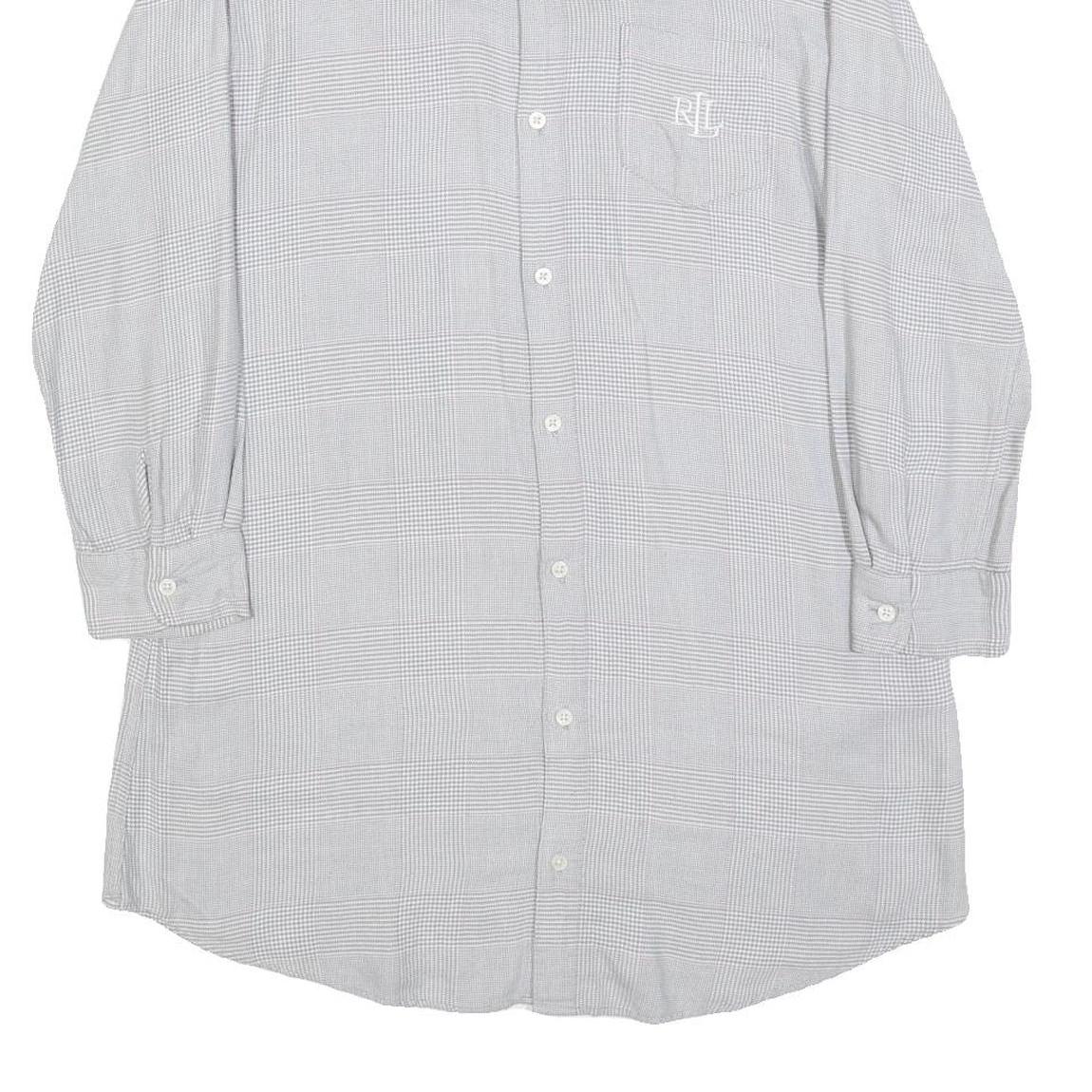 LAUREN RALPH LAUREN Womens Grey Check Day Woven Shirt Dress Cotton Blend S