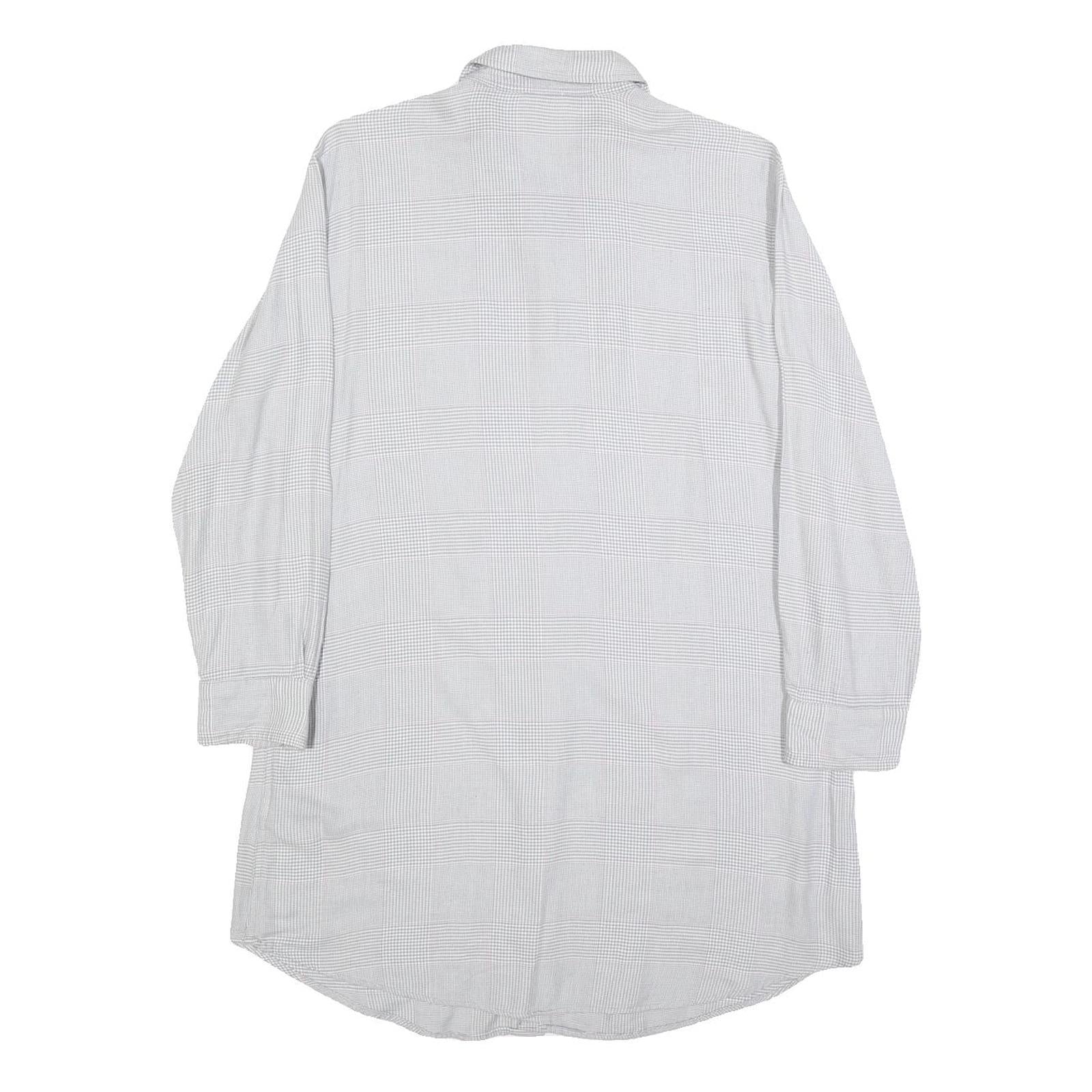 LAUREN RALPH LAUREN Womens Grey Check Day Woven Shirt Dress Cotton Blend S