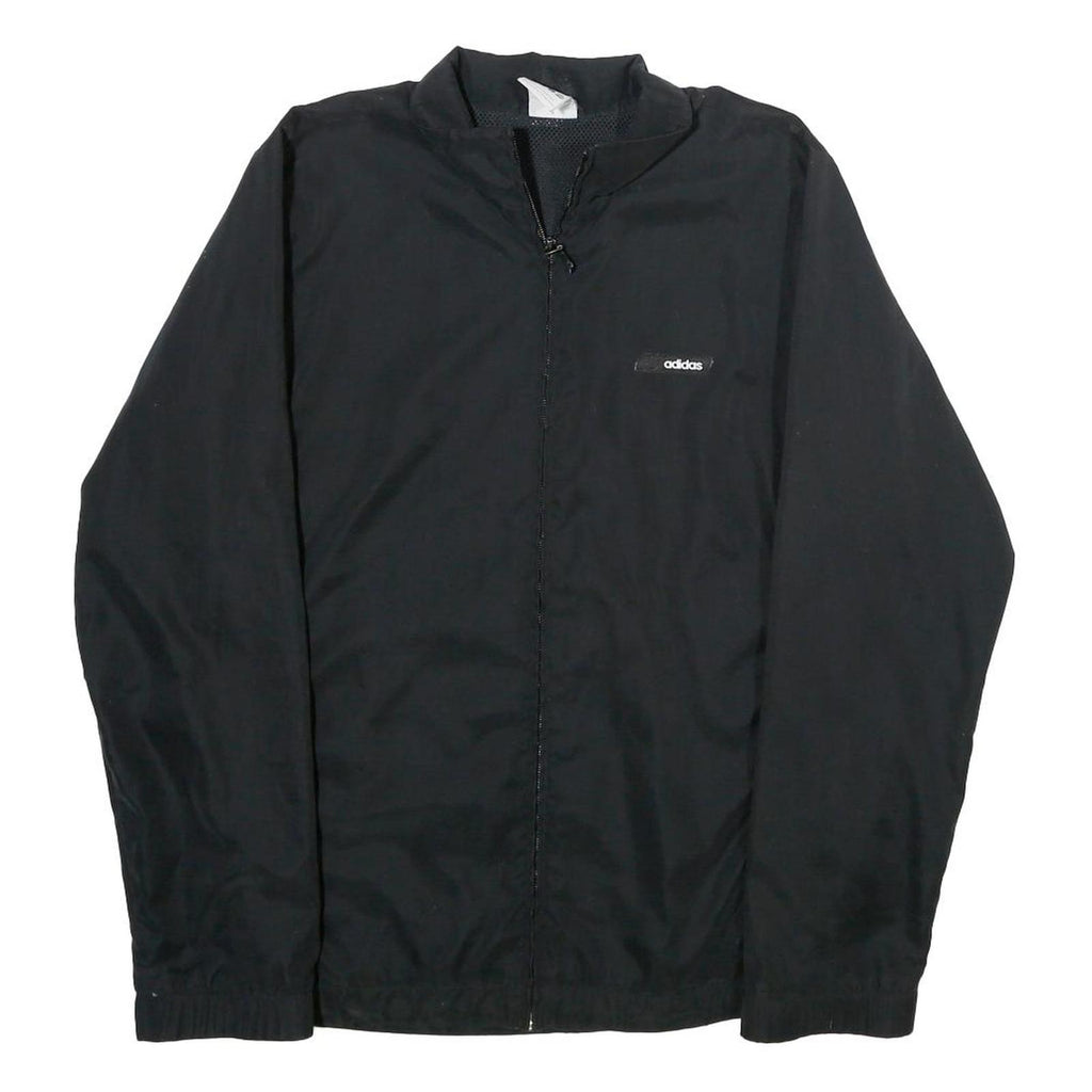 ADIDAS Womens Black Jacket UK 12 Polyester Zip Sportswear Casual Lightweight