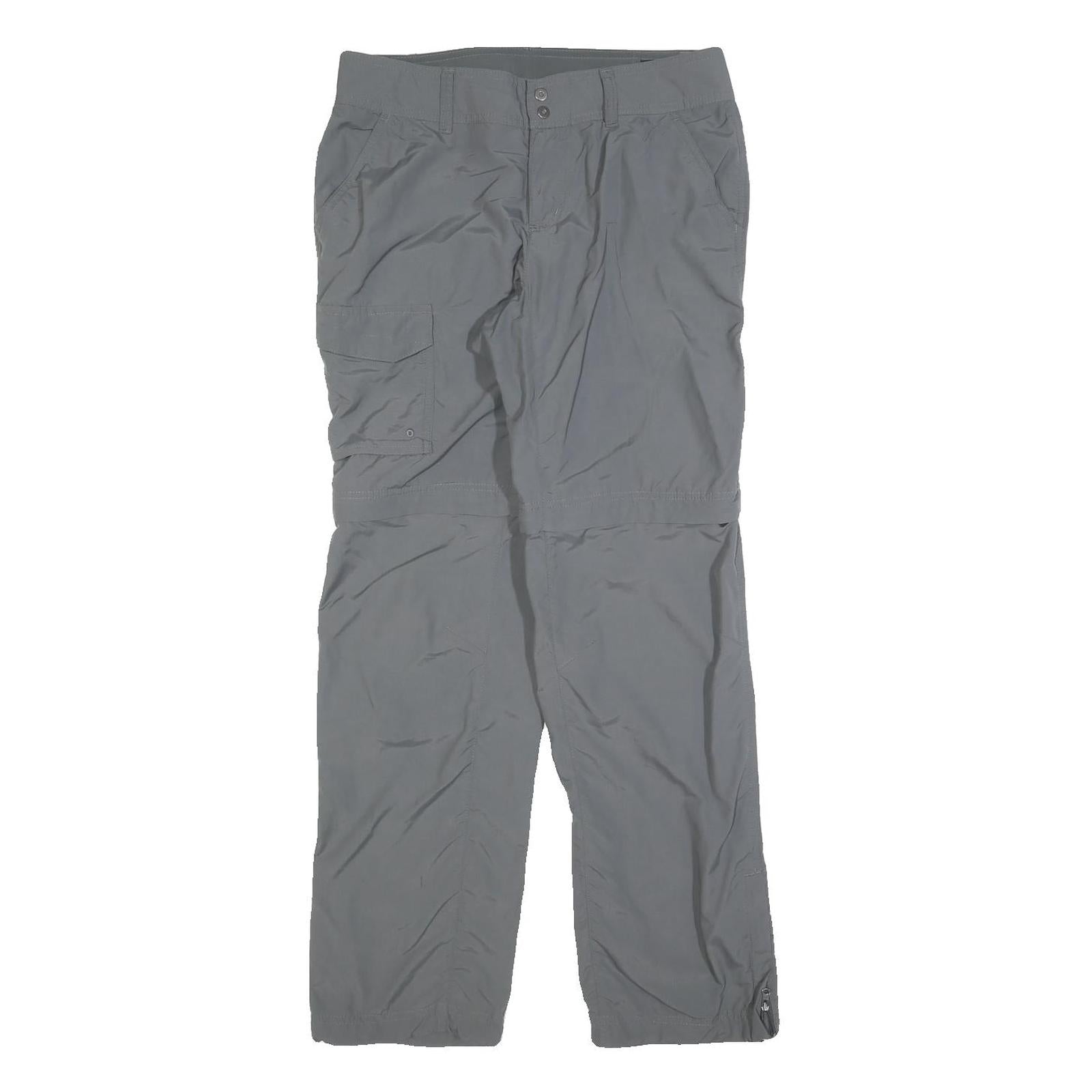 COLUMBIA Womens Regular Grey Zip Polyester Trousers W30 L30 Outdoor Hiking