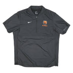 NIKE Mens Black Volleyball Track Jacket L Nylon Plain Short Sleeve Zip