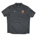 NIKE Mens Black Volleyball Track Jacket L Nylon Plain Short Sleeve Zip