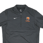 NIKE Mens Black Volleyball Track Jacket L Nylon Plain Short Sleeve Zip