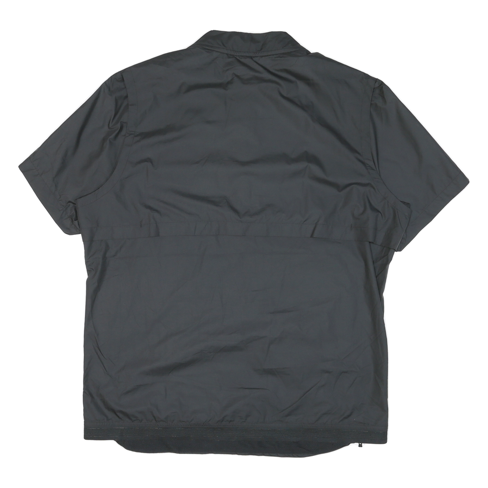 NIKE Mens Black Volleyball Track Jacket L Nylon Plain Short Sleeve Zip