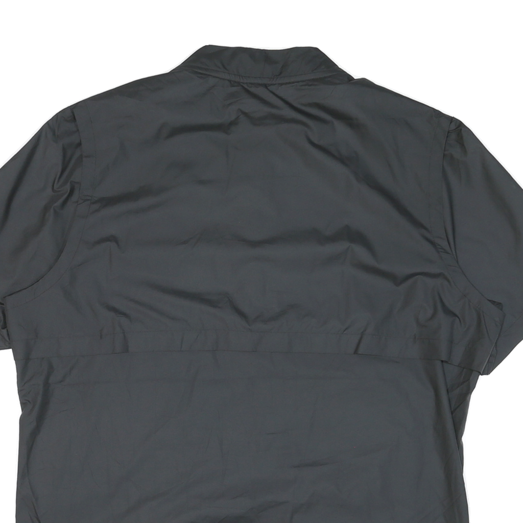 NIKE Mens Black Volleyball Track Jacket L Nylon Plain Short Sleeve Zip