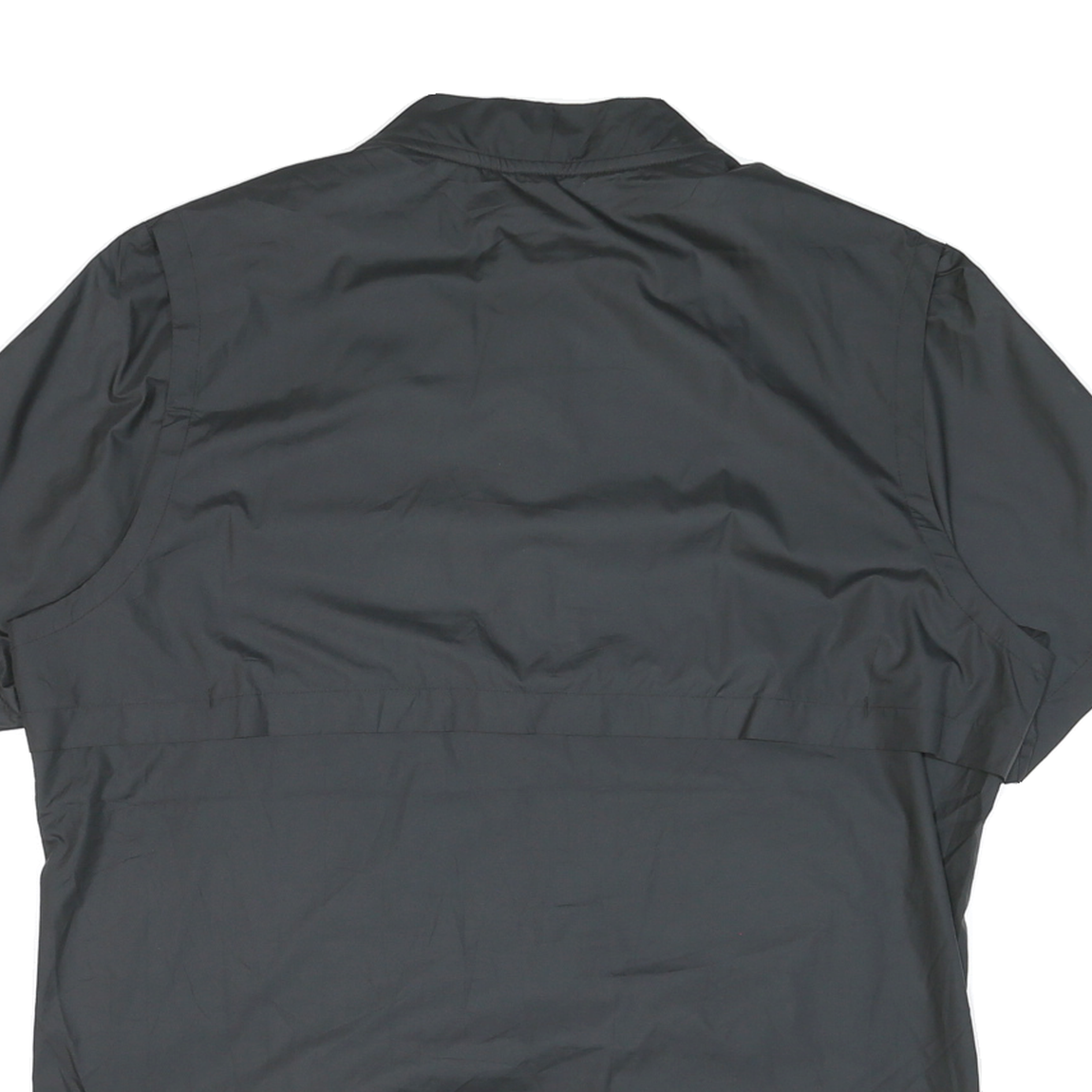 NIKE Mens Black Volleyball Track Jacket L Nylon Plain Short Sleeve Zip