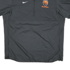 NIKE Mens Black Volleyball Track Jacket L Nylon Plain Short Sleeve Zip