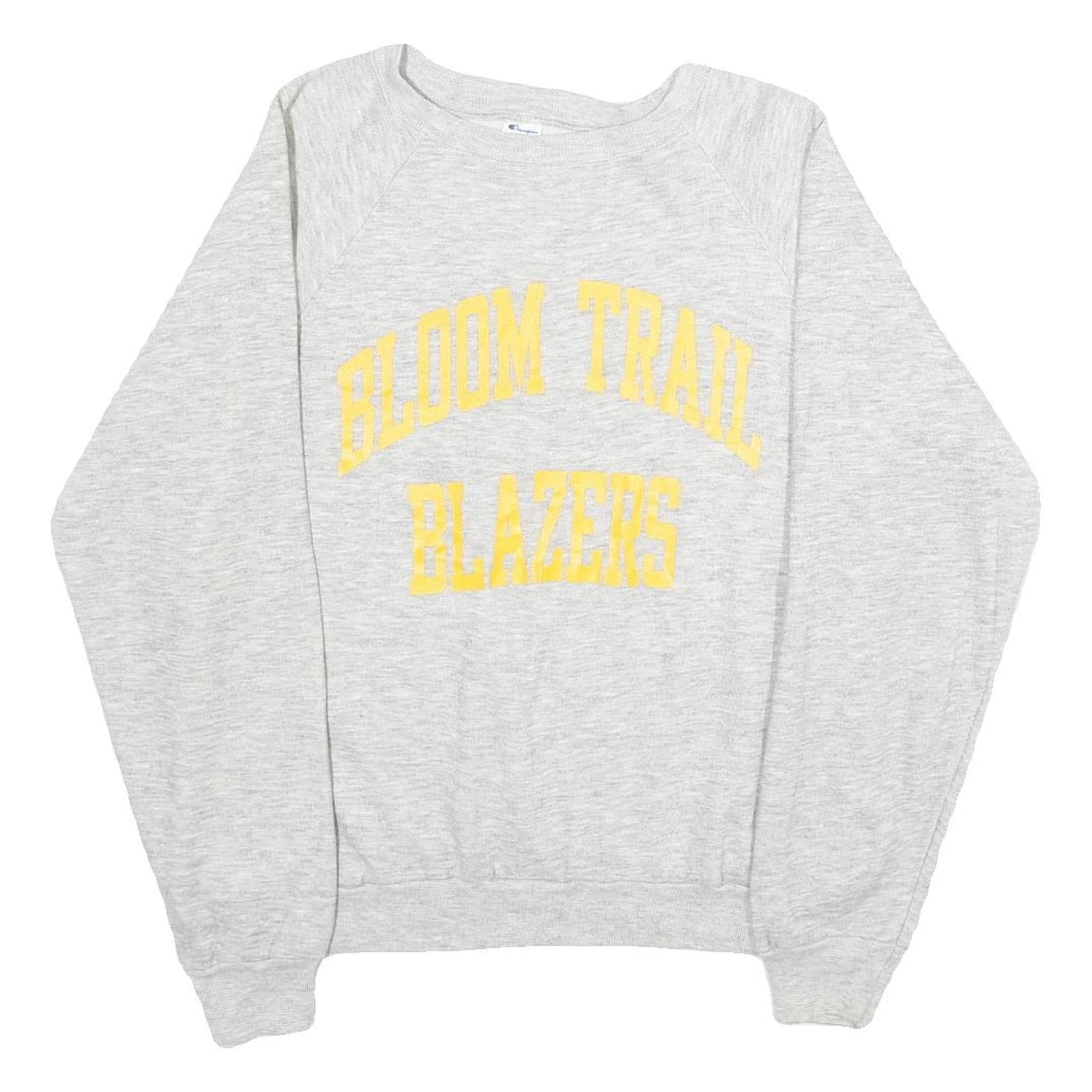 CHAMPION Mens Grey Cotton Blend Crew Neck L Sweatshirt Bloom Trail Blazers