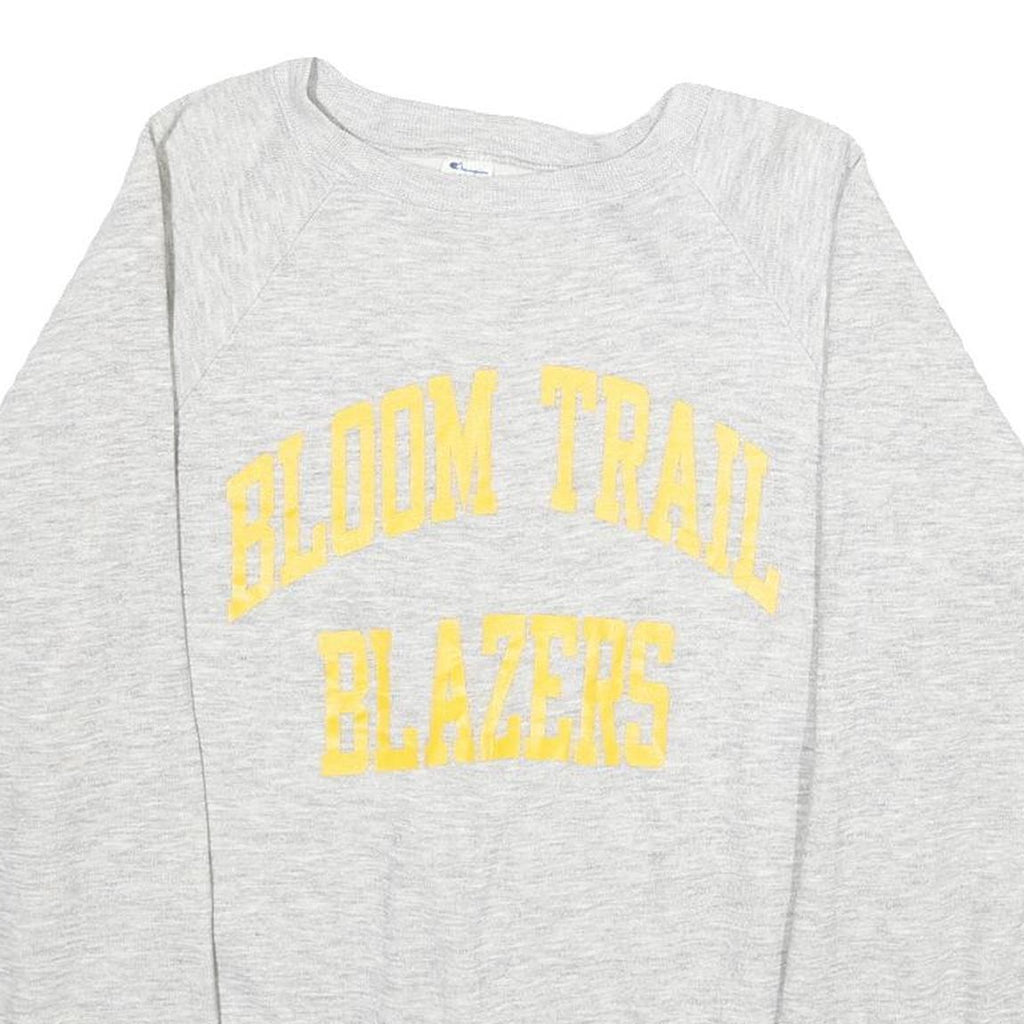 CHAMPION Mens Grey Cotton Blend Crew Neck L Sweatshirt Bloom Trail Blazers