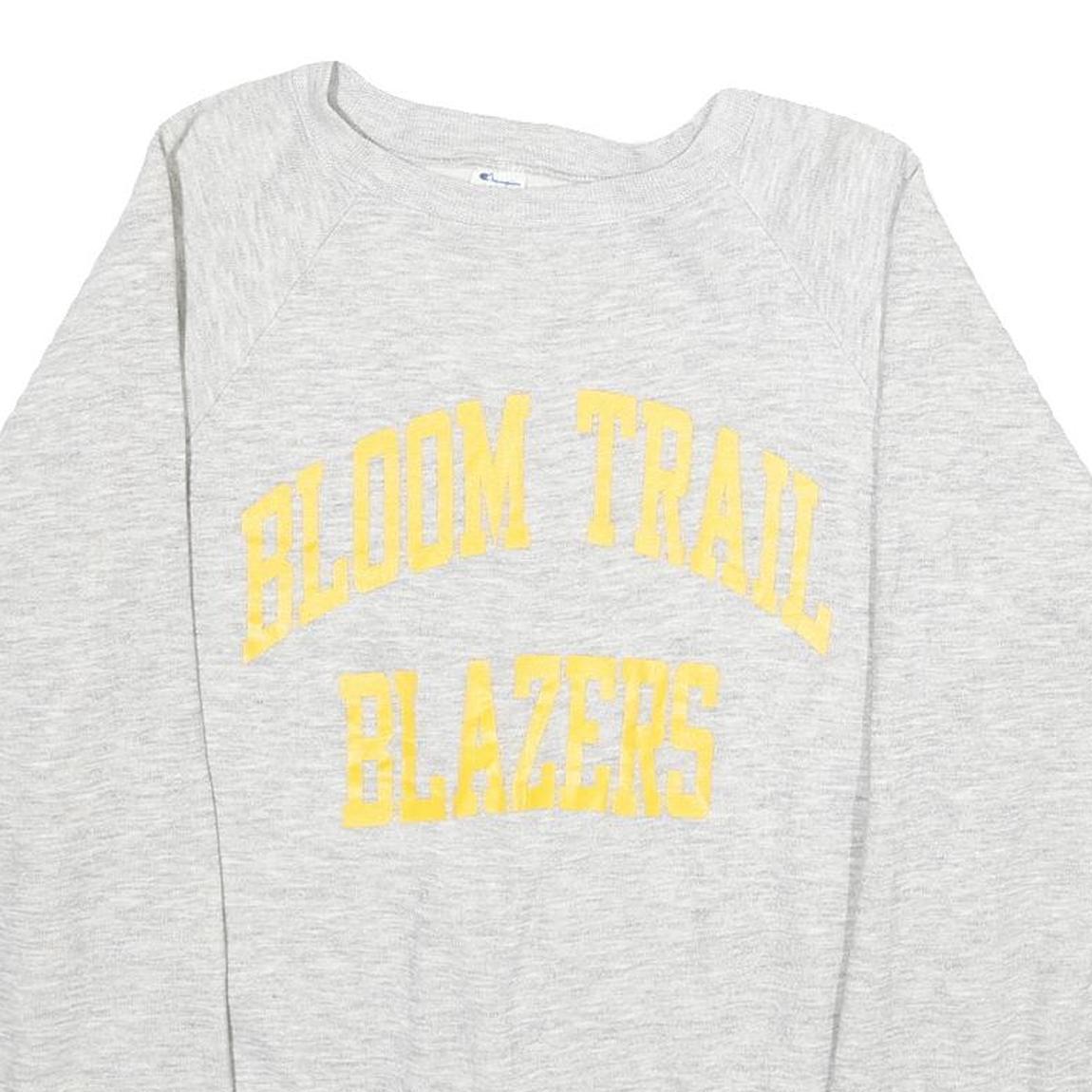 CHAMPION Mens Grey Cotton Blend Crew Neck L Sweatshirt Bloom Trail Blazers