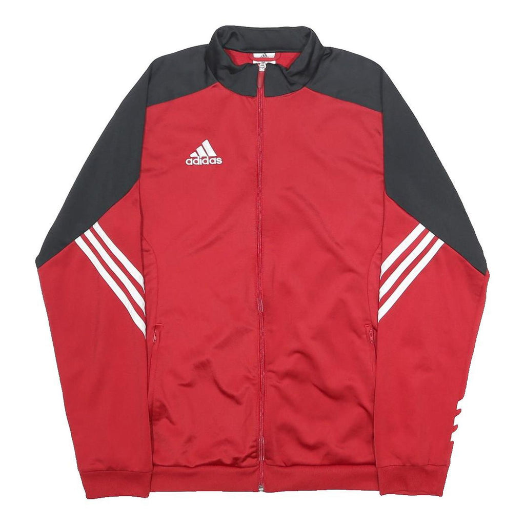 ADIDAS Mens Red & Black Track Jacket M Polyester Zip Sportswear Activewear