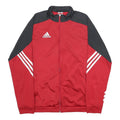 ADIDAS Mens Red & Black Track Jacket M Polyester Zip Sportswear Activewear