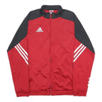 ADIDAS Mens Red & Black Track Jacket M Polyester Zip Sportswear Activewear