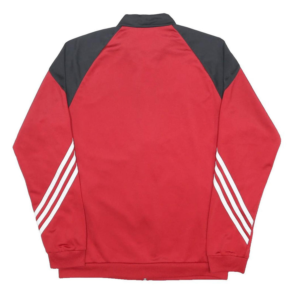 ADIDAS Mens Red & Black Track Jacket M Polyester Zip Sportswear Activewear