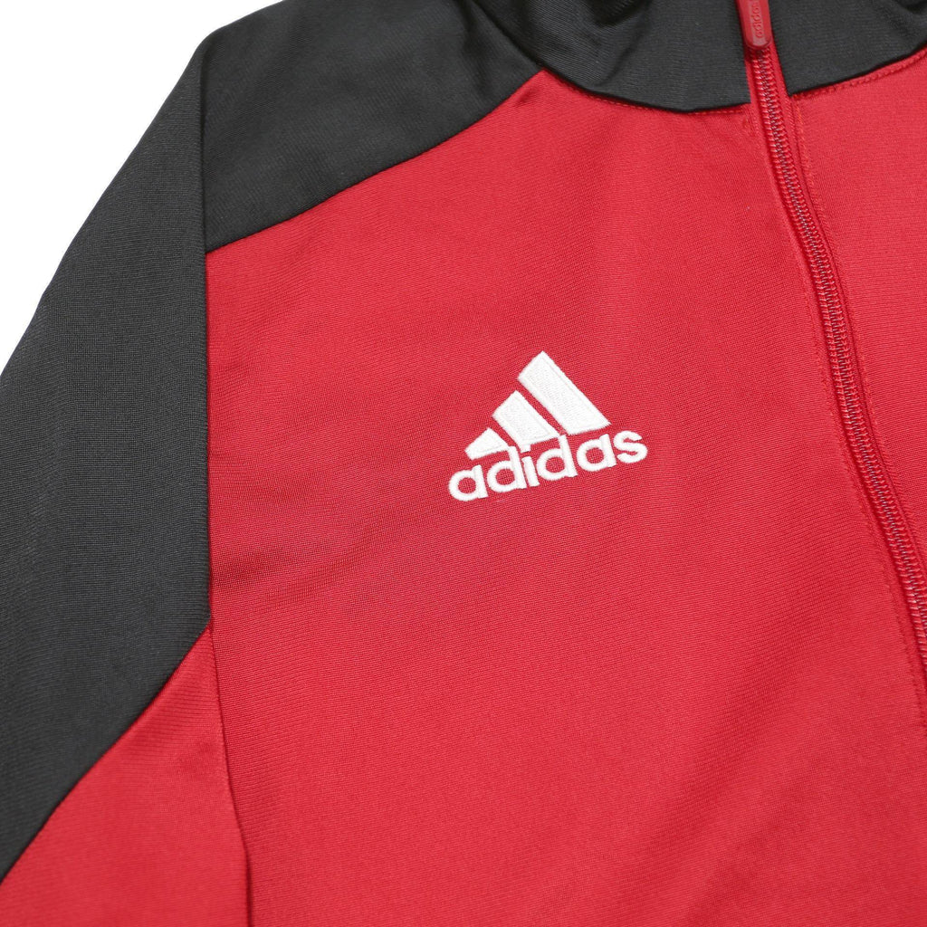 ADIDAS Mens Red & Black Track Jacket M Polyester Zip Sportswear Activewear