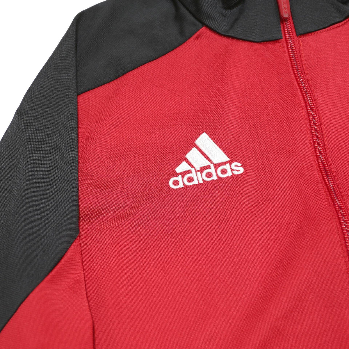 ADIDAS Mens Red & Black Track Jacket M Polyester Zip Sportswear Activewear