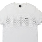 BOSS Mens White Graphic T-Shirt M Short Sleeve Crew Neck Designer Cotton Blend
