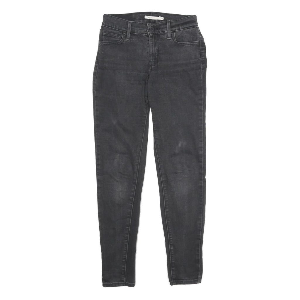 LEVI'S 710 Super Skinny Womens Jeans Black Slim Skinny Denim Raw W26 L30