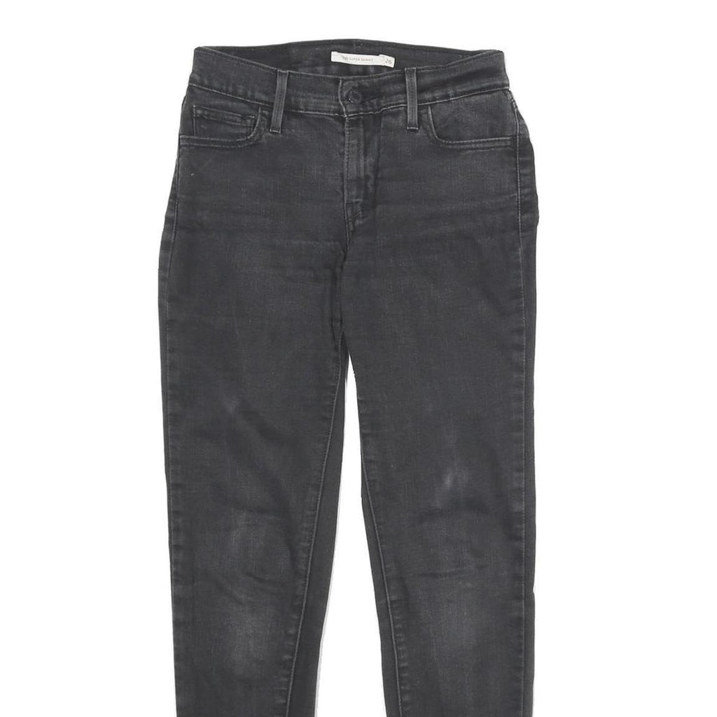 LEVI'S 710 Super Skinny Womens Jeans Black Slim Skinny Denim Raw W26 L30