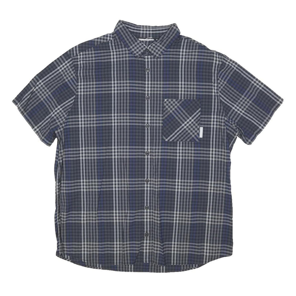 MAMMUT Mens Blue Grey Check Shirt L Lightweight Casual Outdoor Button-Up