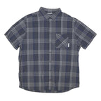 MAMMUT Mens Blue Grey Check Shirt L Lightweight Casual Outdoor Button-Up