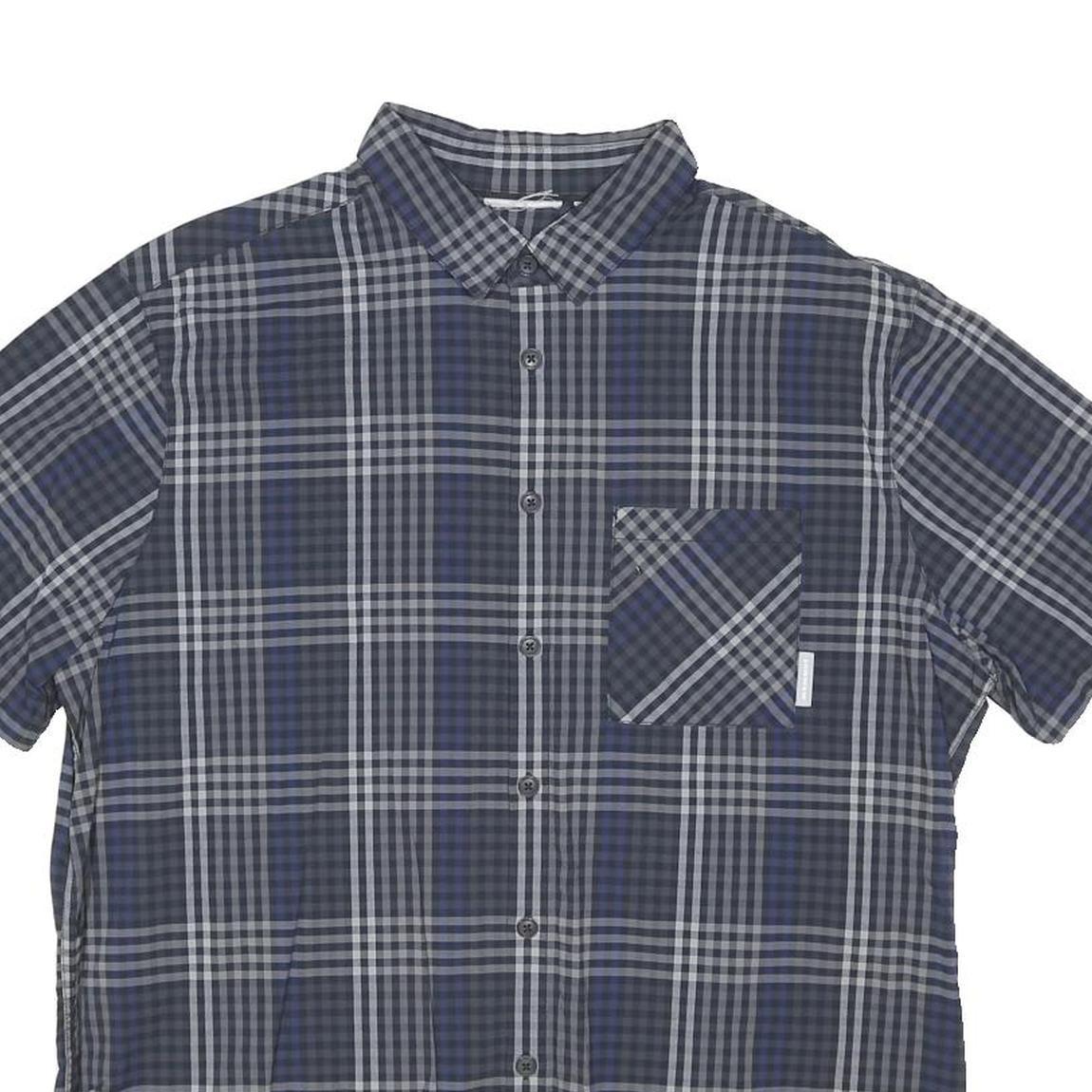 MAMMUT Mens Blue Grey Check Shirt L Lightweight Casual Outdoor Button-Up