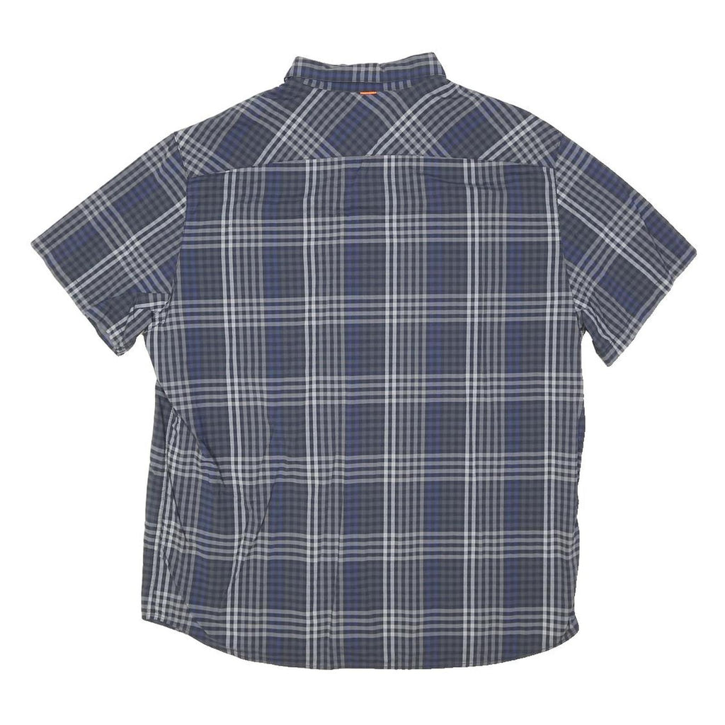 MAMMUT Mens Blue Grey Check Shirt L Lightweight Casual Outdoor Button-Up