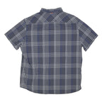 MAMMUT Mens Blue Grey Check Shirt L Lightweight Casual Outdoor Button-Up