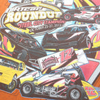 GILDAN Mens Orange Dirtcar Roundup Graphic T-Shirt L Short Sleeve Crew Neck
