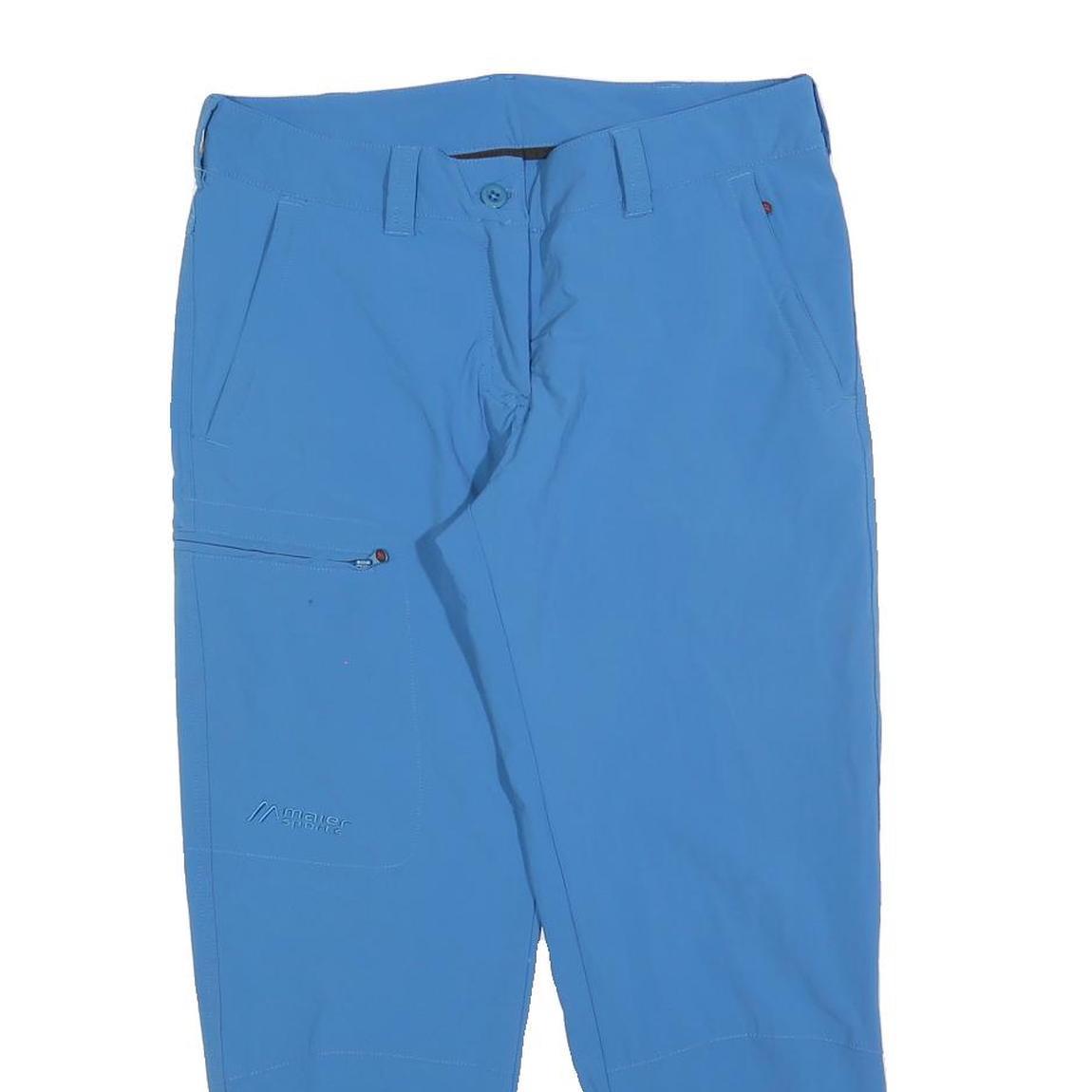 MAIER Womens Blue Slim Straight Trousers W32 L25 Lightweight Outdoor Zip Pockets