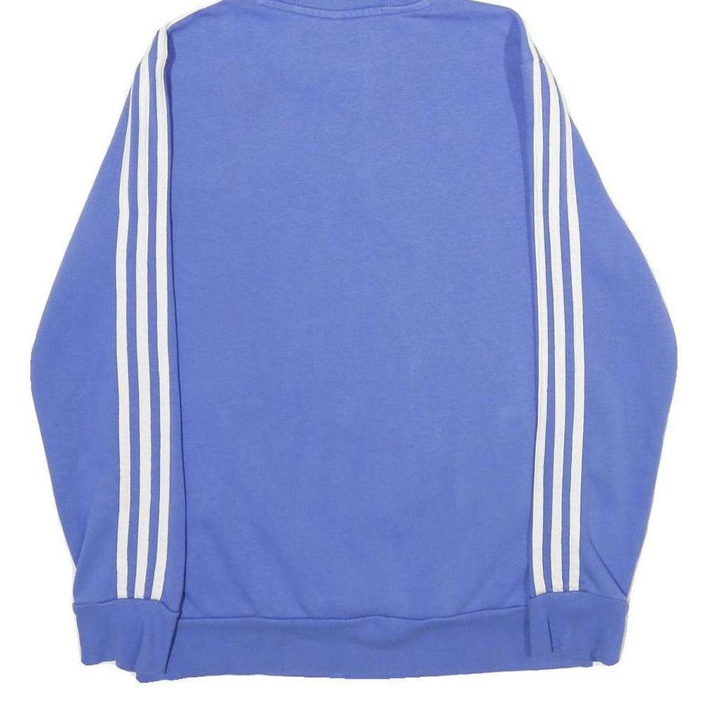 ADIDAS Womens Blue Pullover Hoodie M Cotton Blend Casual Sportswear