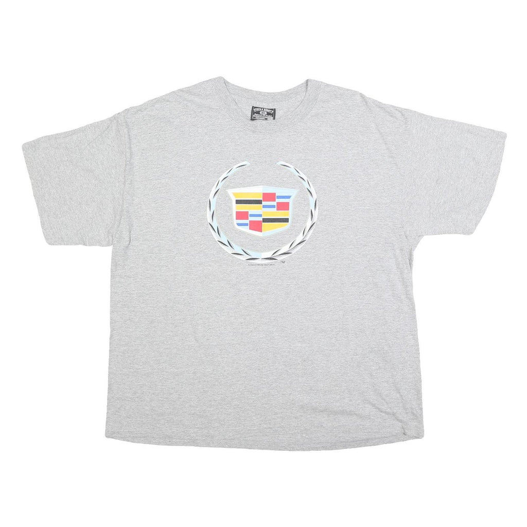STEVE & BARRYS Mens Grey Cadillac Graphic T-Shirt XL Crew Neck Short Sleeve