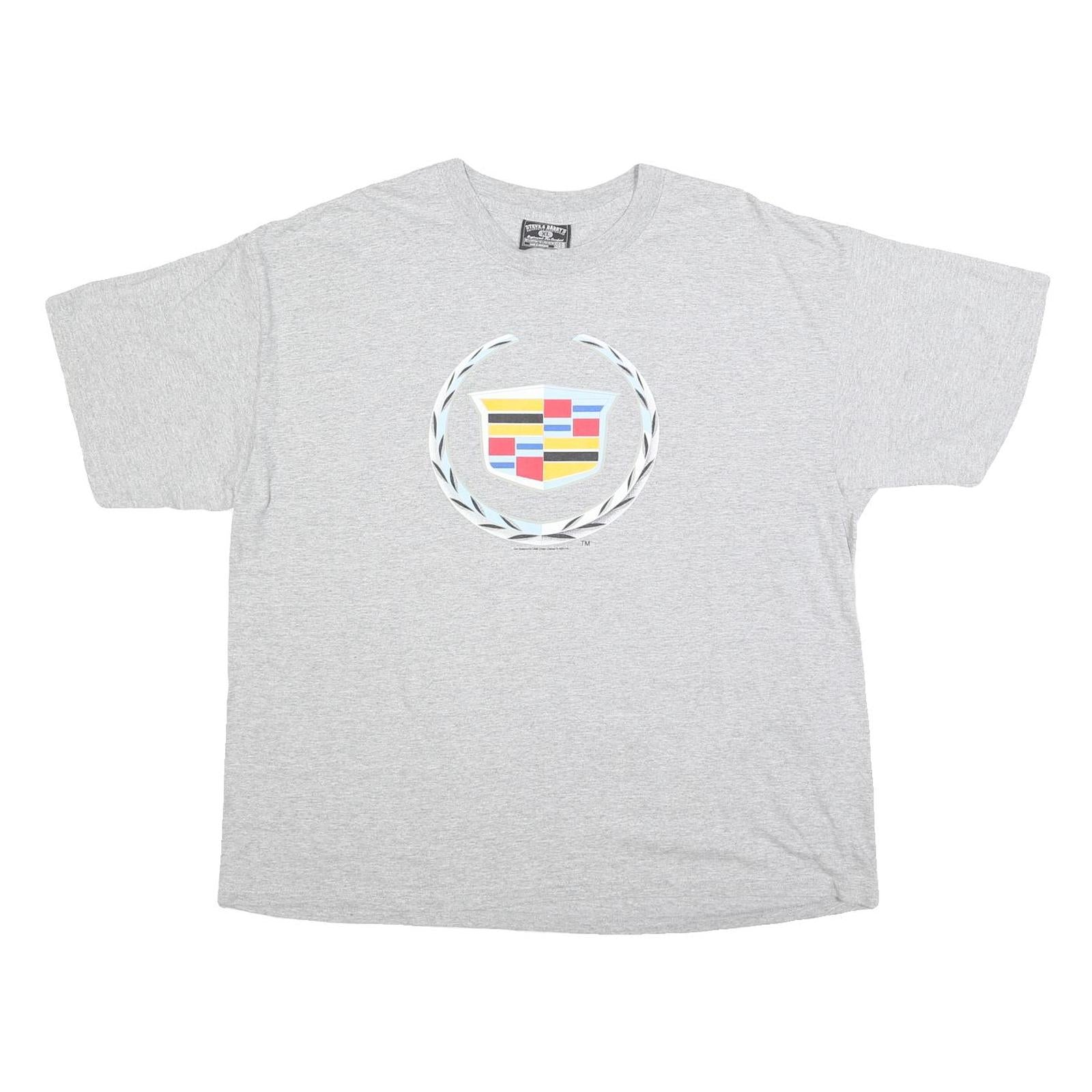 STEVE & BARRYS Mens Grey Cadillac Graphic T-Shirt XL Crew Neck Short Sleeve