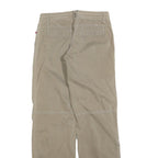 TIMEZONE Womens Beige Regular Fit Straight Trousers W30 L34 Casual Zip Closure