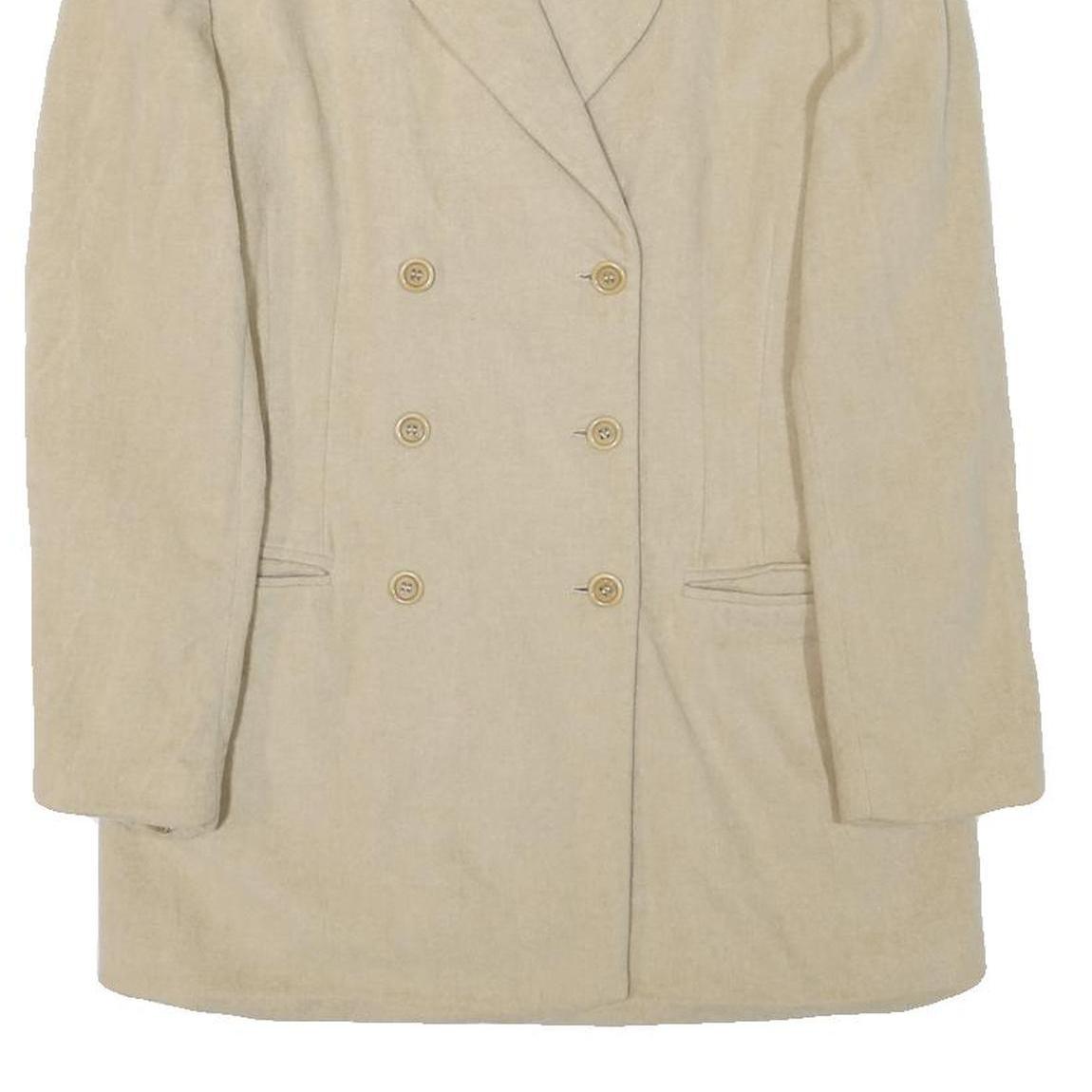 ESCADA Womens Beige Wool Double Breasted Jacket M Woven Classic Elegant