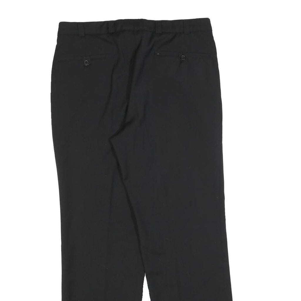 CHARLES VOGELE Womens Wool Blend Black Regular Fit Straight Trousers W34 L30