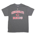 MAJESTIC Mens Grey Cincinnati Reds Graphic T-Shirt M Crew Neck Short Sleeve