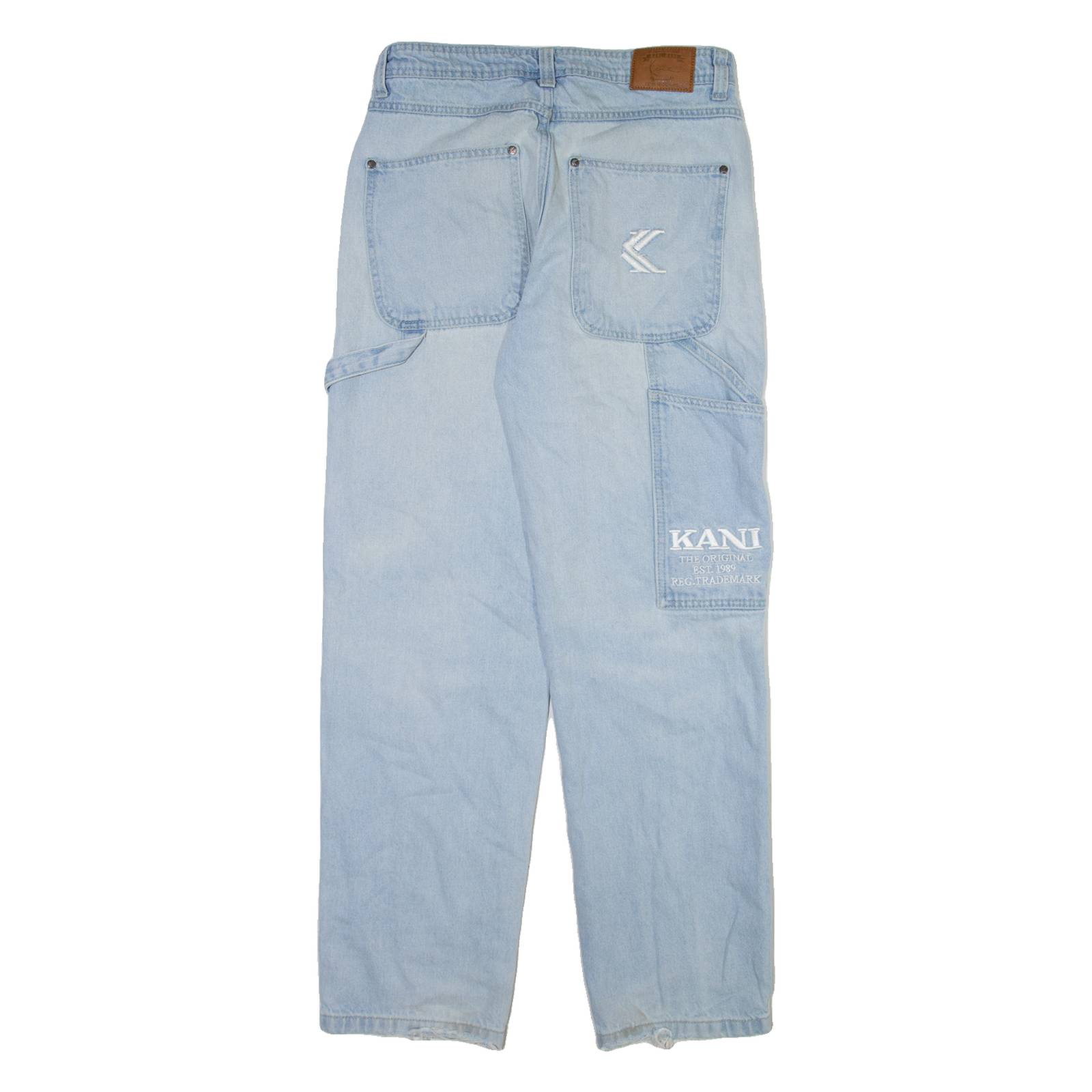 KARL KANI Carpenter Womens Jeans Blue Relaxed Straight W30 L31
