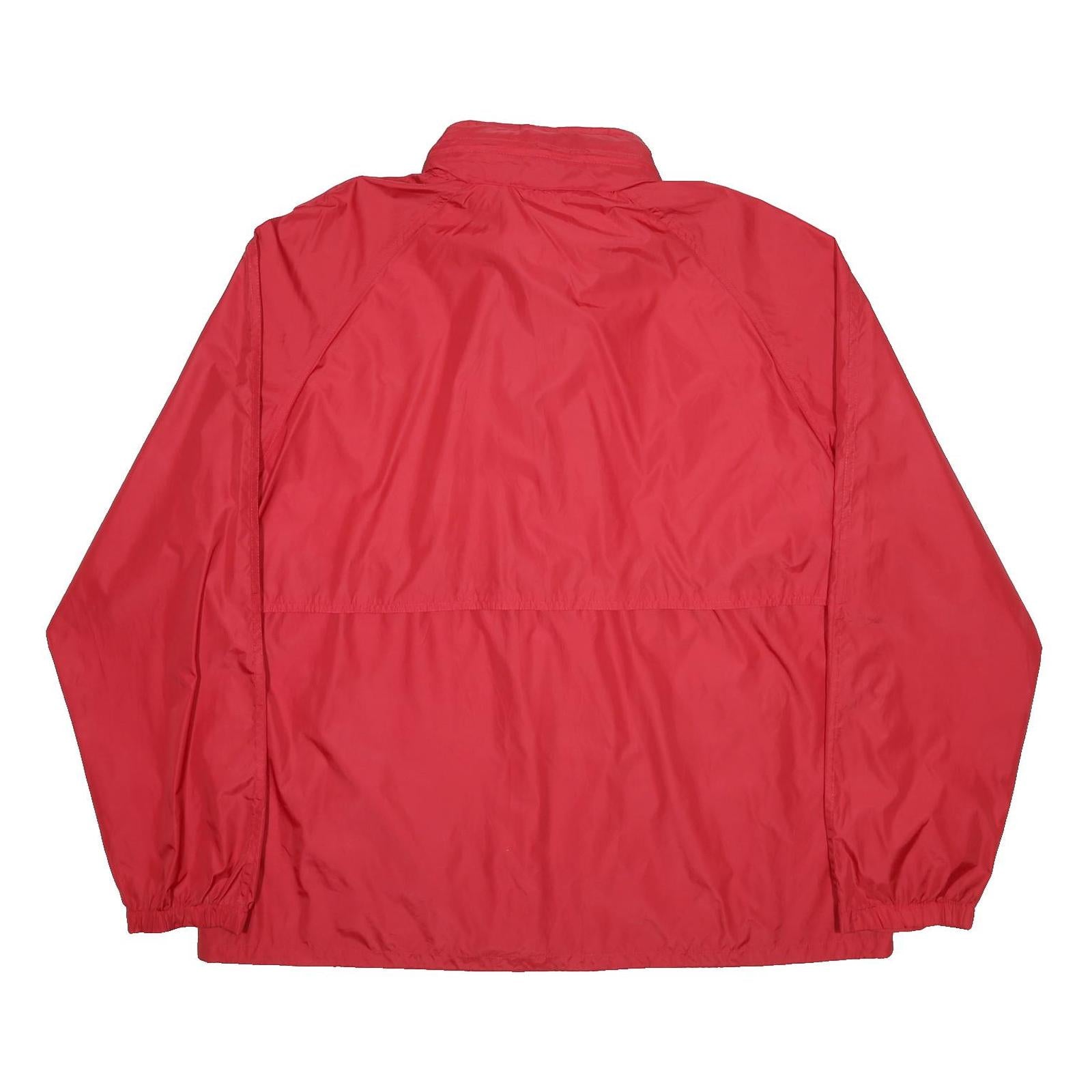 WOOLRICH Mens Red Nylon Jacket L Plain Zip Casual Lightweight Outdoorswear