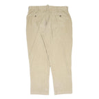 LL BEAN Mens Regular Beige Corduroy Trousers W34 L30 Classic Zip Closure